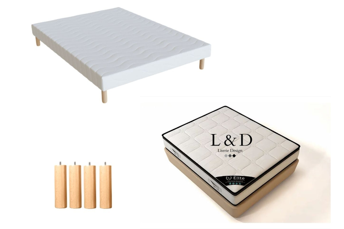 SOMMIER + MATELAS 22CM D'ÉPAISSEUR ELITE