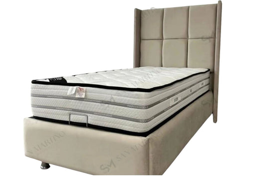 Lit Coffre Enfant RIO Beige- Velours