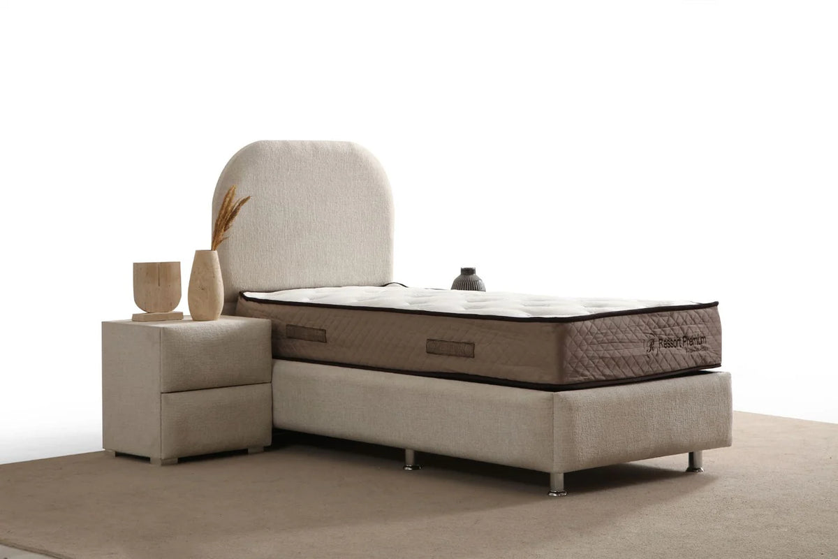 Lit Coffre JADE BLANC CASSE - CHENILLE