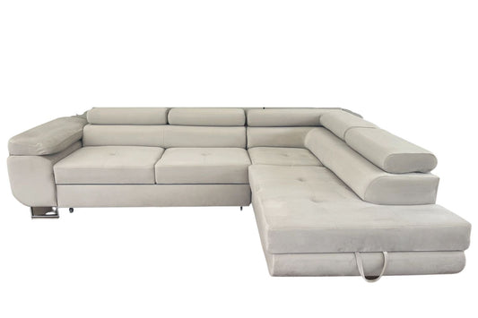 Canapé D'angle convertible Tony en velours Beige