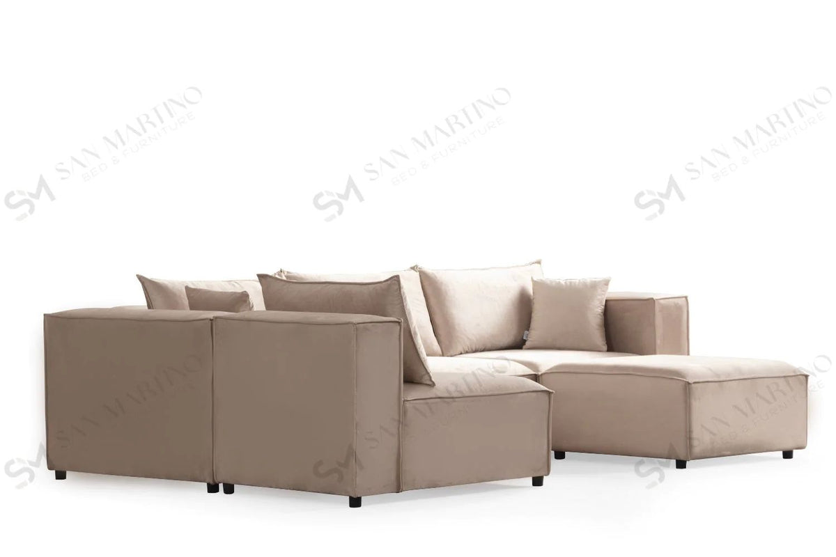 Canapé Elégance Velours 4+1 module beige