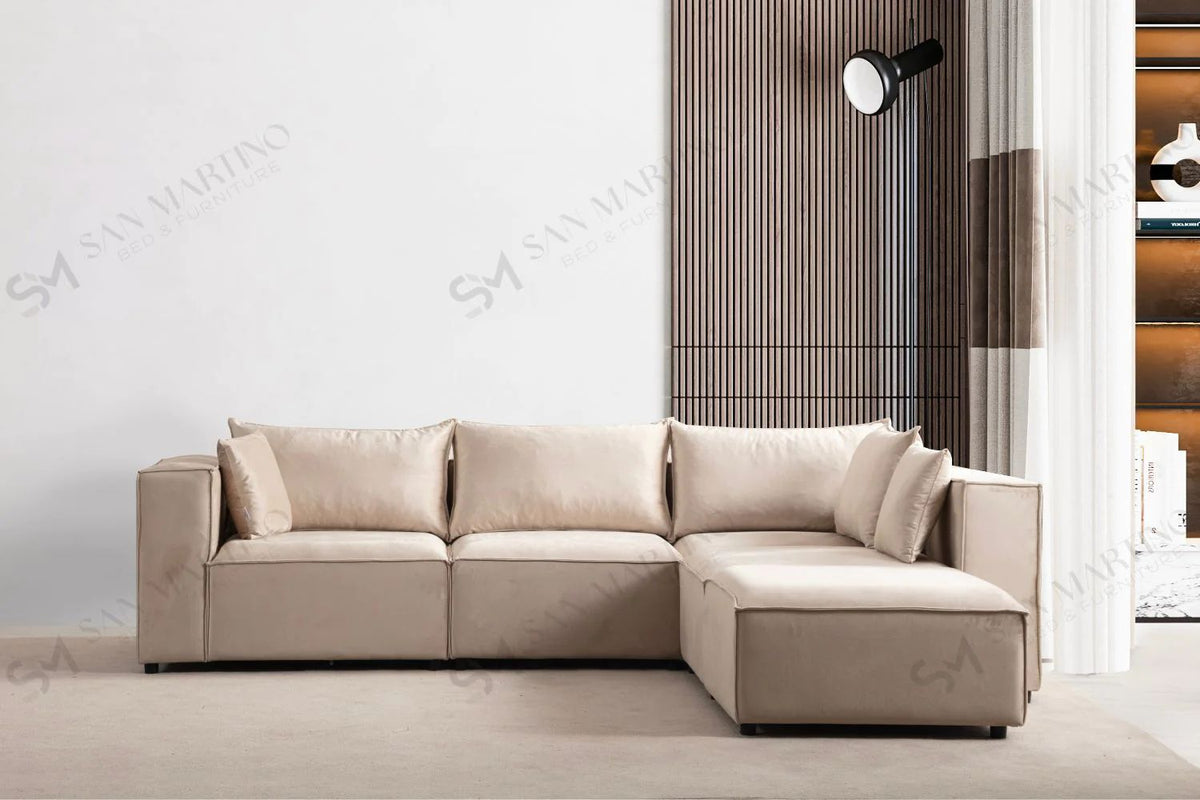 Canapé Elégance Velours 3+1 module beige