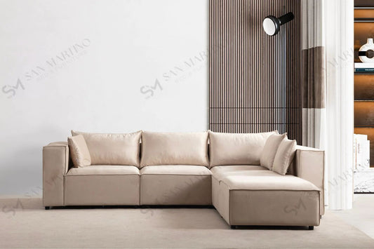 Canapé Elégance Velours 3+1 module beige