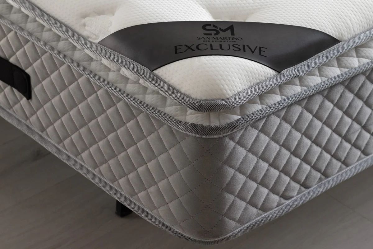 Matelas San Martino Exclusif Ressorts Gris - 32 cm avec surmatelas Intégré
