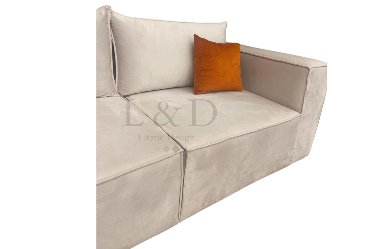 Canapé Elégance Velours 3+1 module beige