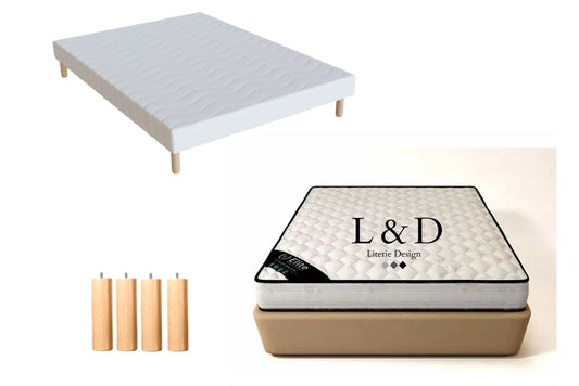 SOMMIER + MATELAS 20CM D'ÉPAISSEUR