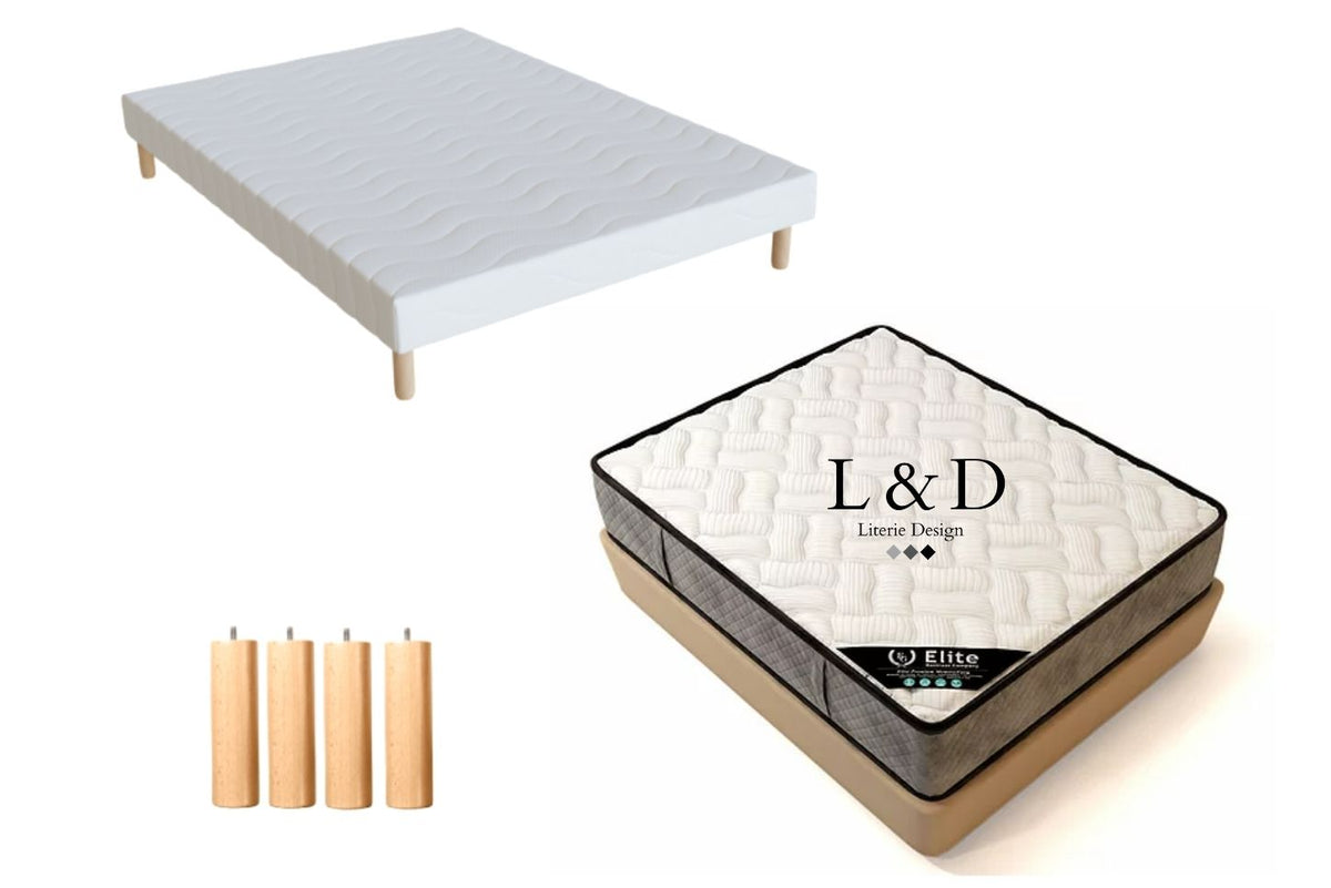 SOMMIER + MATELAS MEMORY 30CM D'ÉPAISSEUR ELITE